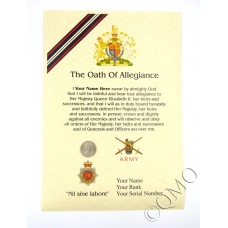 RCT Royal Corps Of Transport Oath Of Allegiance Certificate